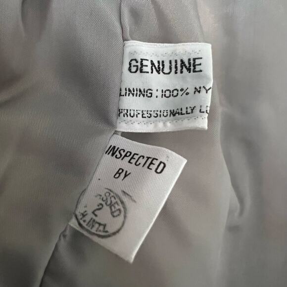 Vintage Foxmoor Women's Leather Blazer Jacket Gray Fitted Sz 7 Retro 80s - Picture 7 of 8